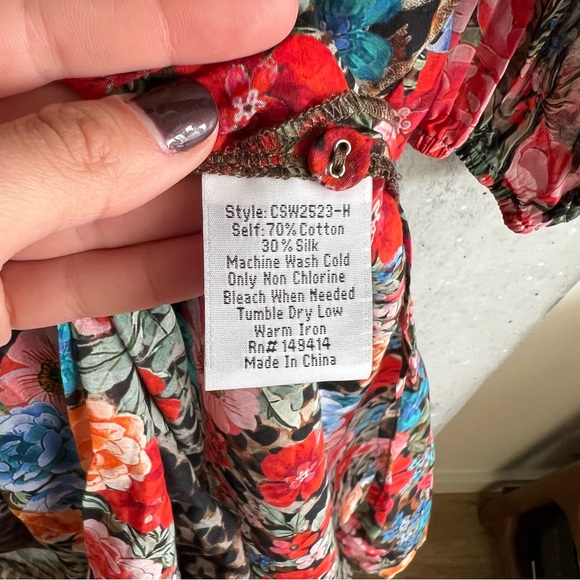 Johnny Was Cheetah Long Shirt Dress, Silk Coverup - Picture 12 of 15